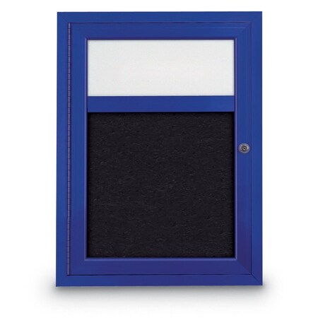 United Visual Products Slim Enclosed Corkboard, 30"x30", Gold Alum Frame/Pumice UVEB3030-GOLD-PUMICE